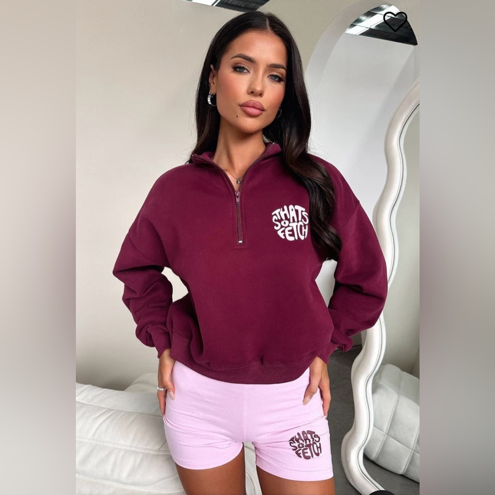 Thatssofetch Beckham Half Zip Sweater - Burgundy … - image 3